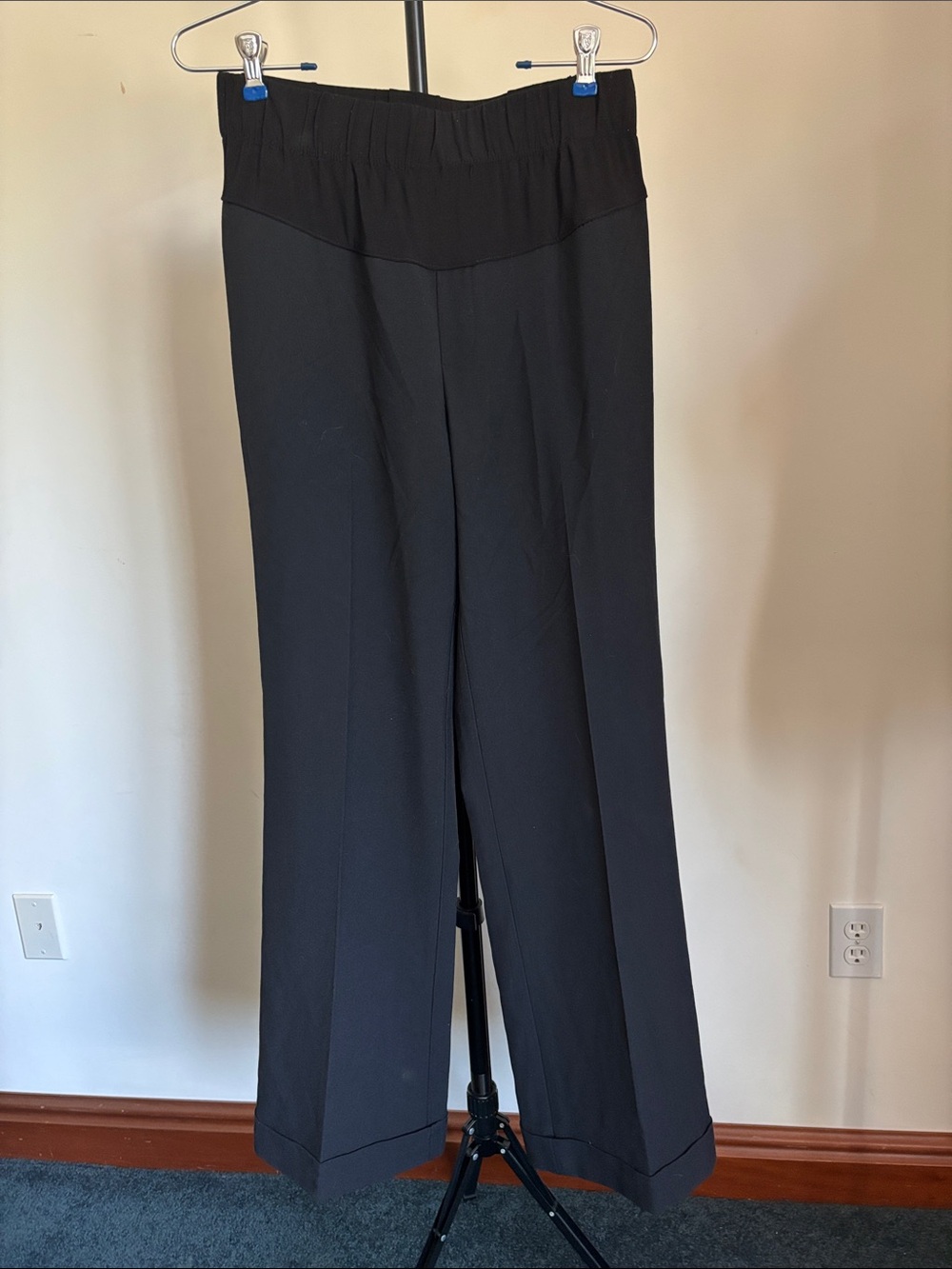 duo Maternity Black Wide-Leg Pull-On Maternity Pants